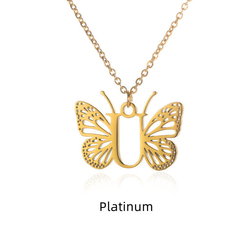Initial Butterfly Necklace – Personalized Wings
