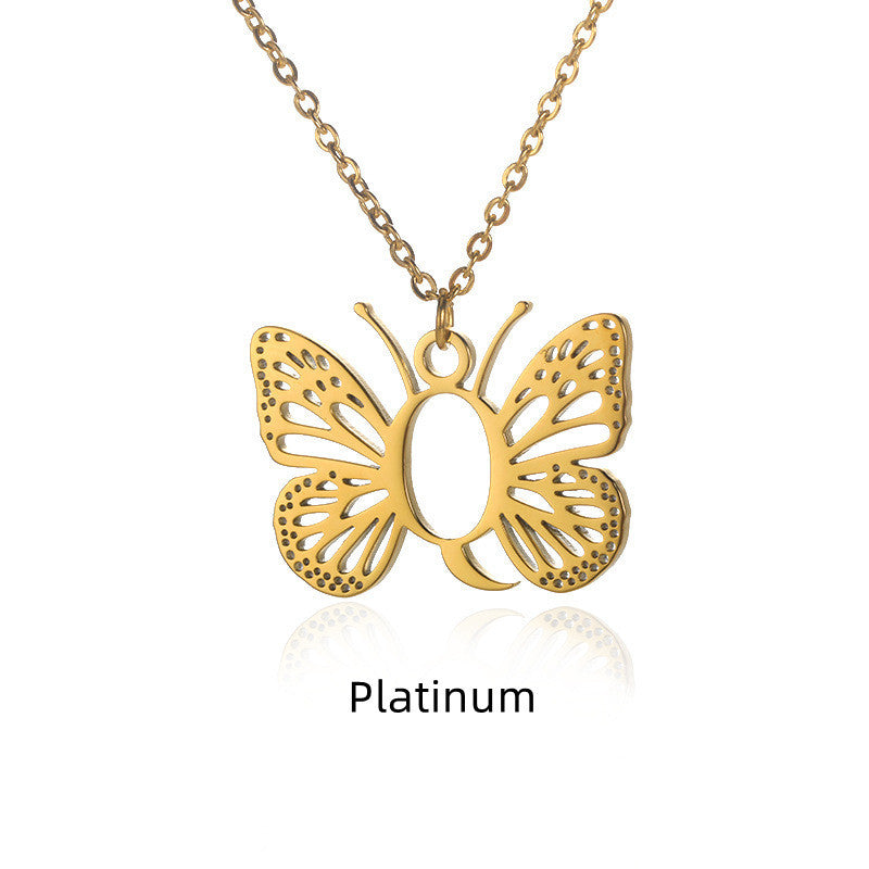 Initial Butterfly Necklace – Personalized Wings