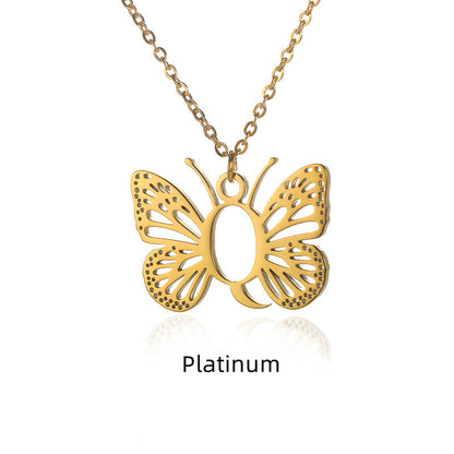 Initial Butterfly Necklace – Personalized Wings
