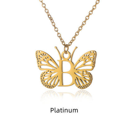Initial Butterfly Necklace – Personalized Wings